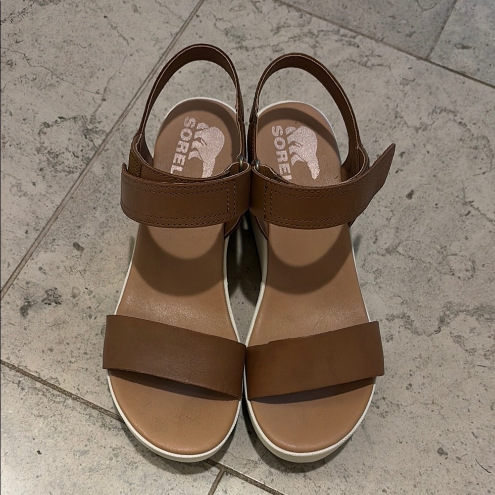 Sorel Women's Brown Leather Slingback Sandals